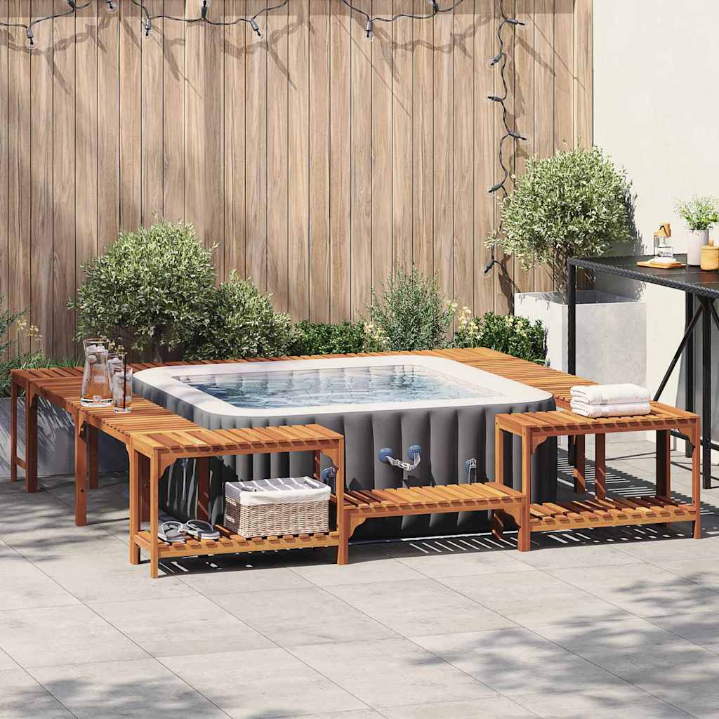 Hot Tub Surround Brown 255 x 255 x 55,5 cm Solid Acacia Wood