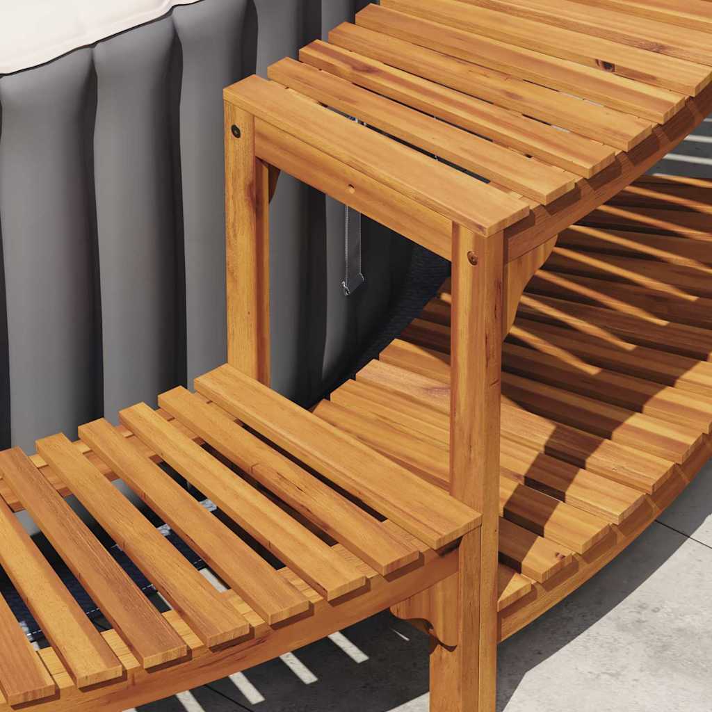Hot Tub Surround Brown Ø255 x 55,5 cm Solid Acacia Wood