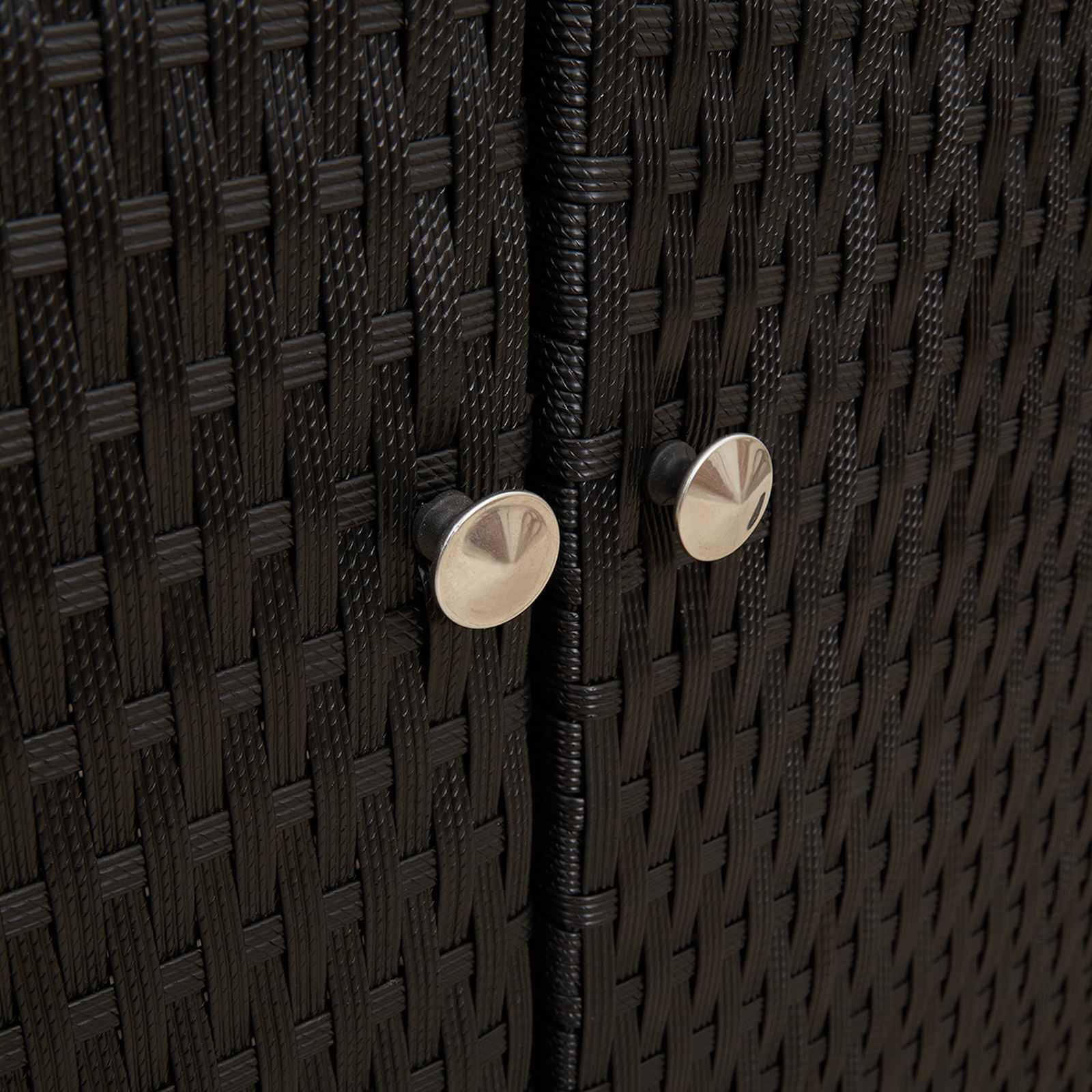 Storage Cabinet with Shelf Black 100 x 36 x 102 cm Rattan