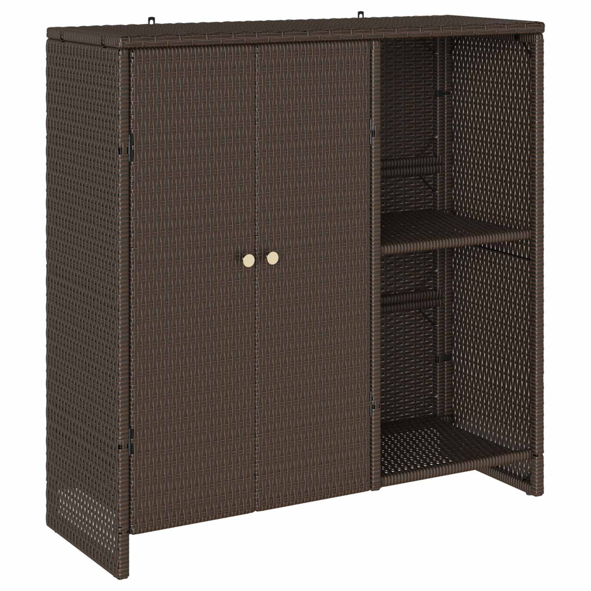 Storage Cabinet with Shelf Brown 100 x 36 x 102 cm Rattan