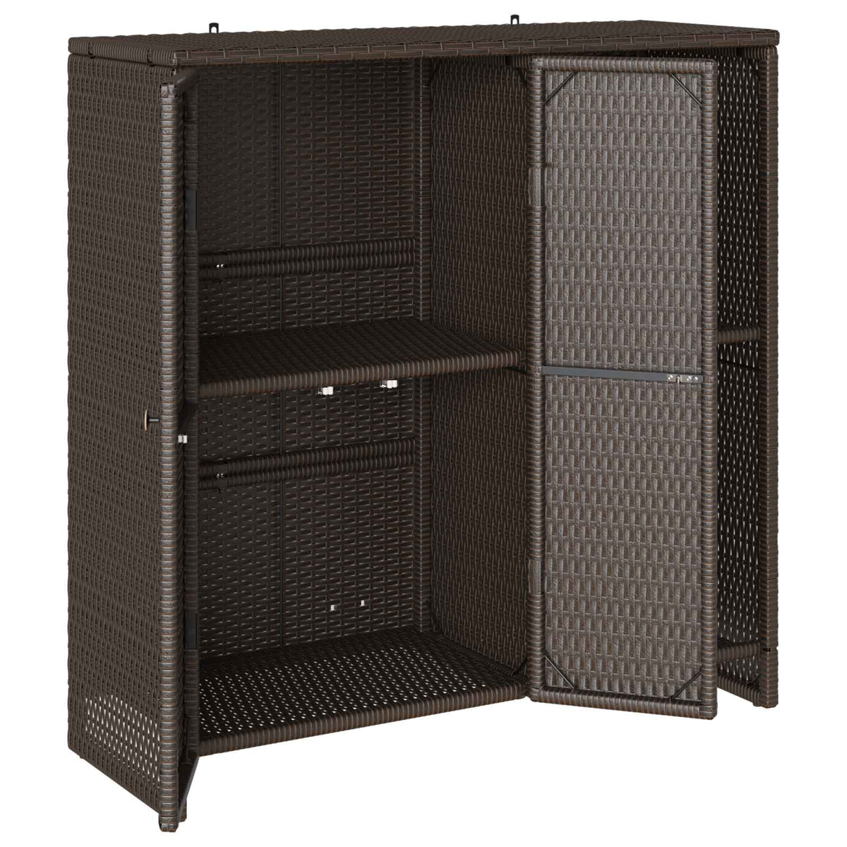 Storage Cabinet with Shelf Brown 100 x 36 x 102 cm Rattan