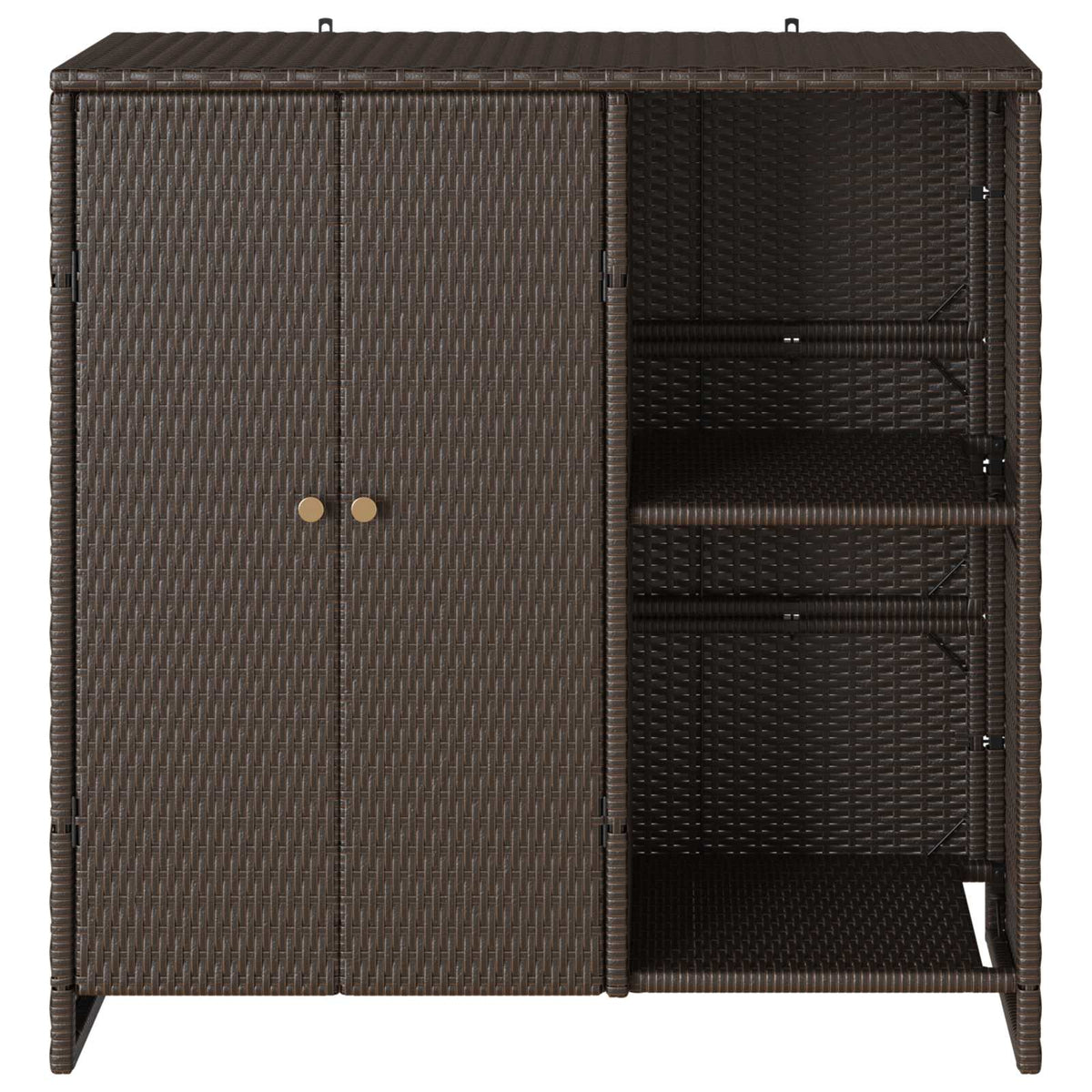 Storage Cabinet with Shelf Brown 100 x 36 x 102 cm Rattan