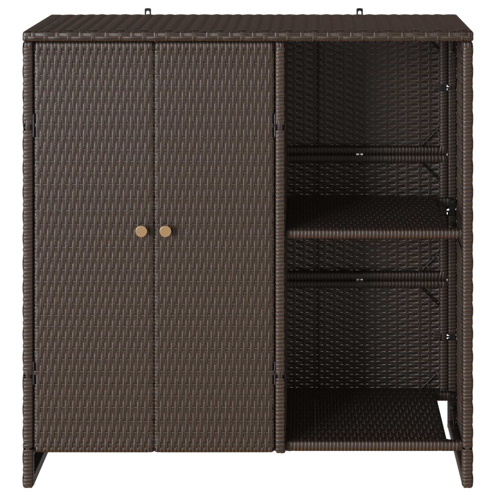 Storage Cabinet with Shelf Brown 100 x 36 x 102 cm Rattan
