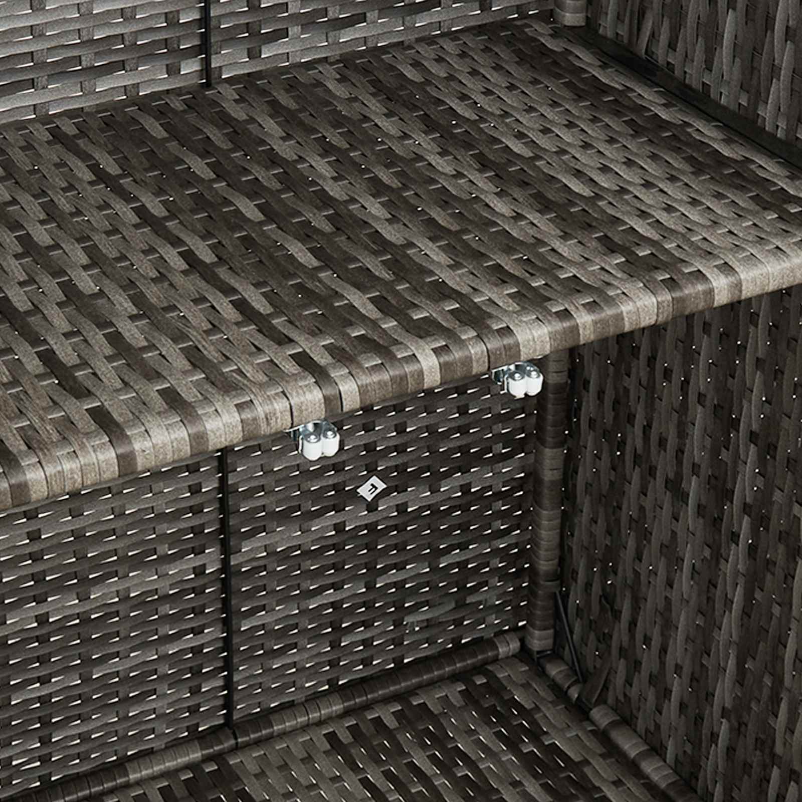 Storage Cabinet with Shelf Grey 100 x 36 x 102 cm Rattan