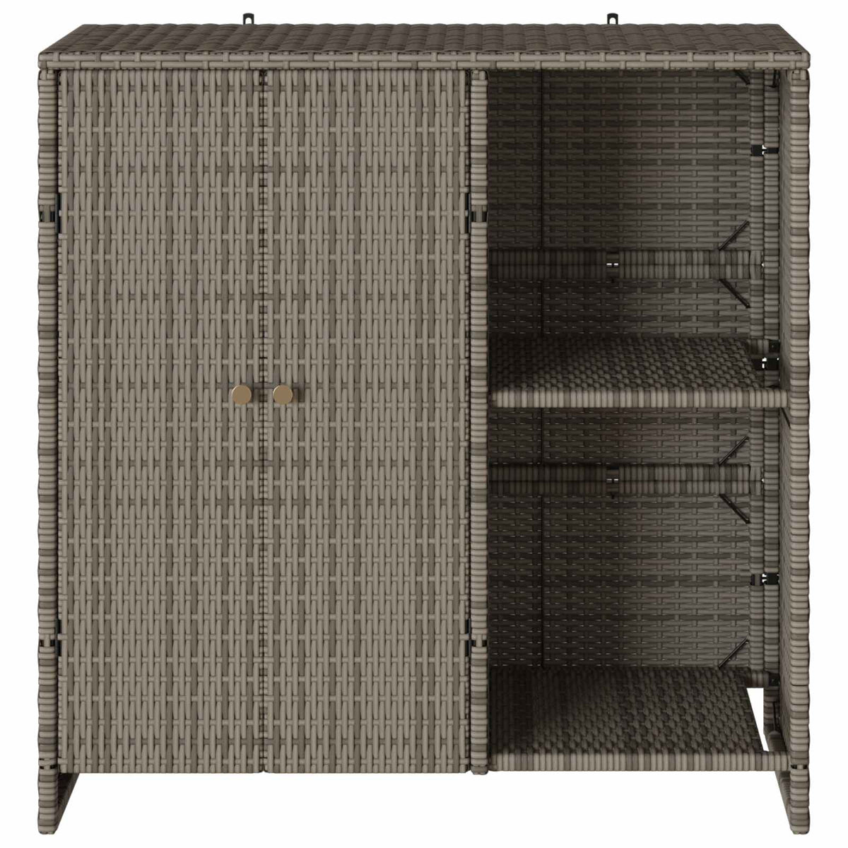 Storage Cabinet with Shelf Grey 100 x 36 x 102 cm Rattan