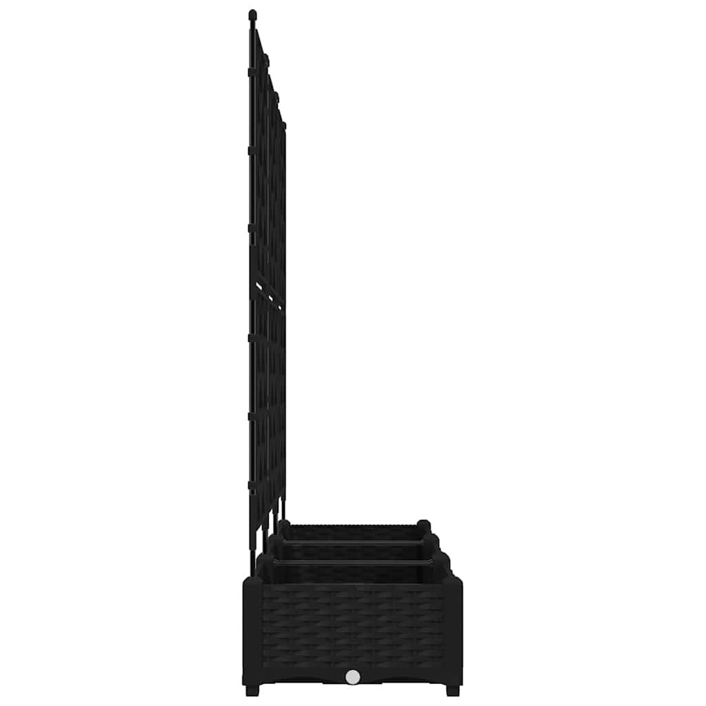 Garden Planter 3 pcs Black 120 x 40 x 125,5 cm Plastic