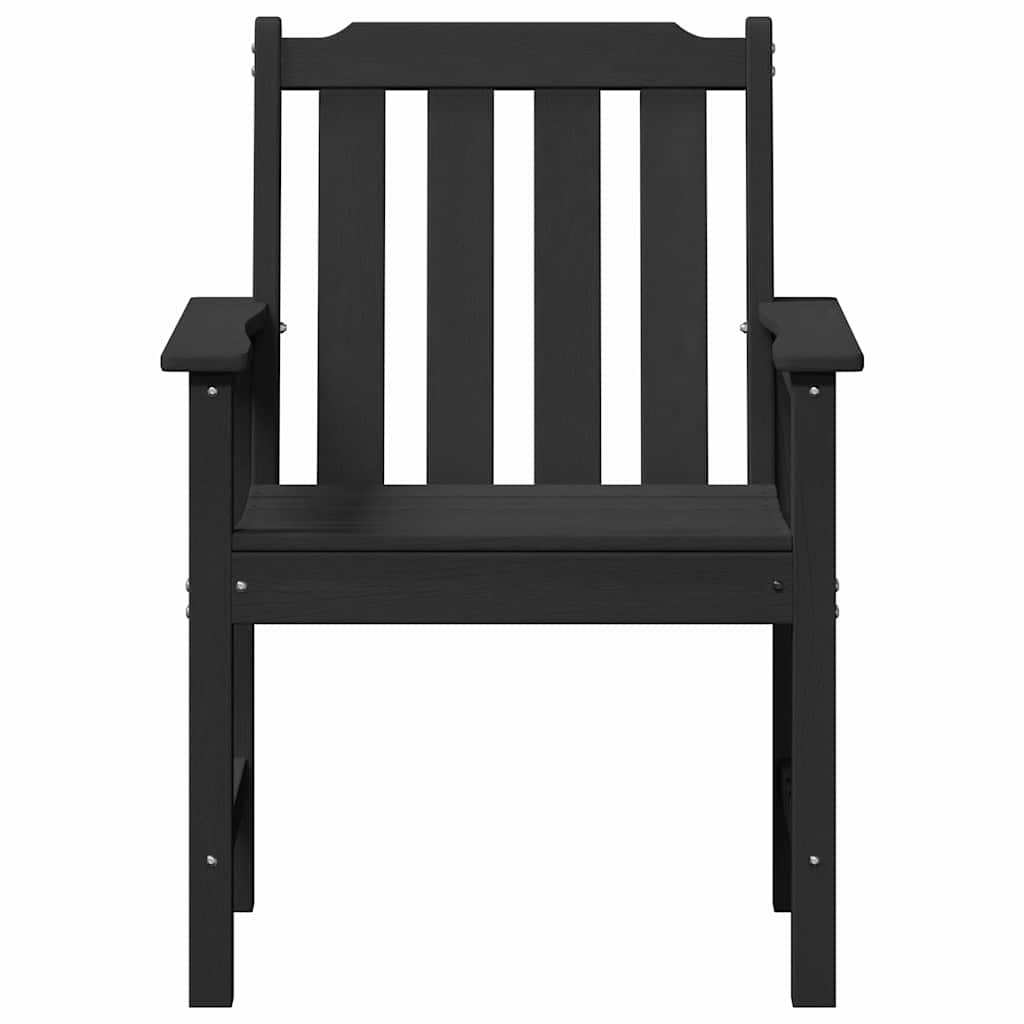Garden Dining Chair. 2 pcs Black 65.5 x 59 x 88 cm HDPE