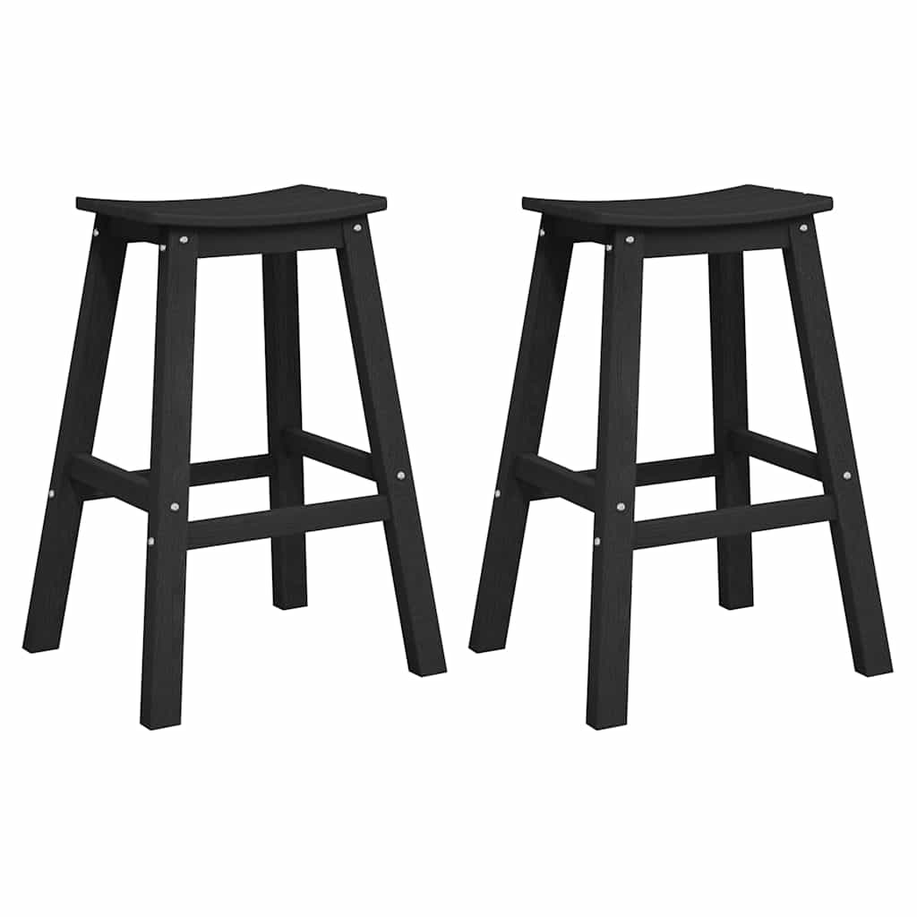 Bar Stool 2 pcs Black 52 x 43 x 73,5 cm HDPE