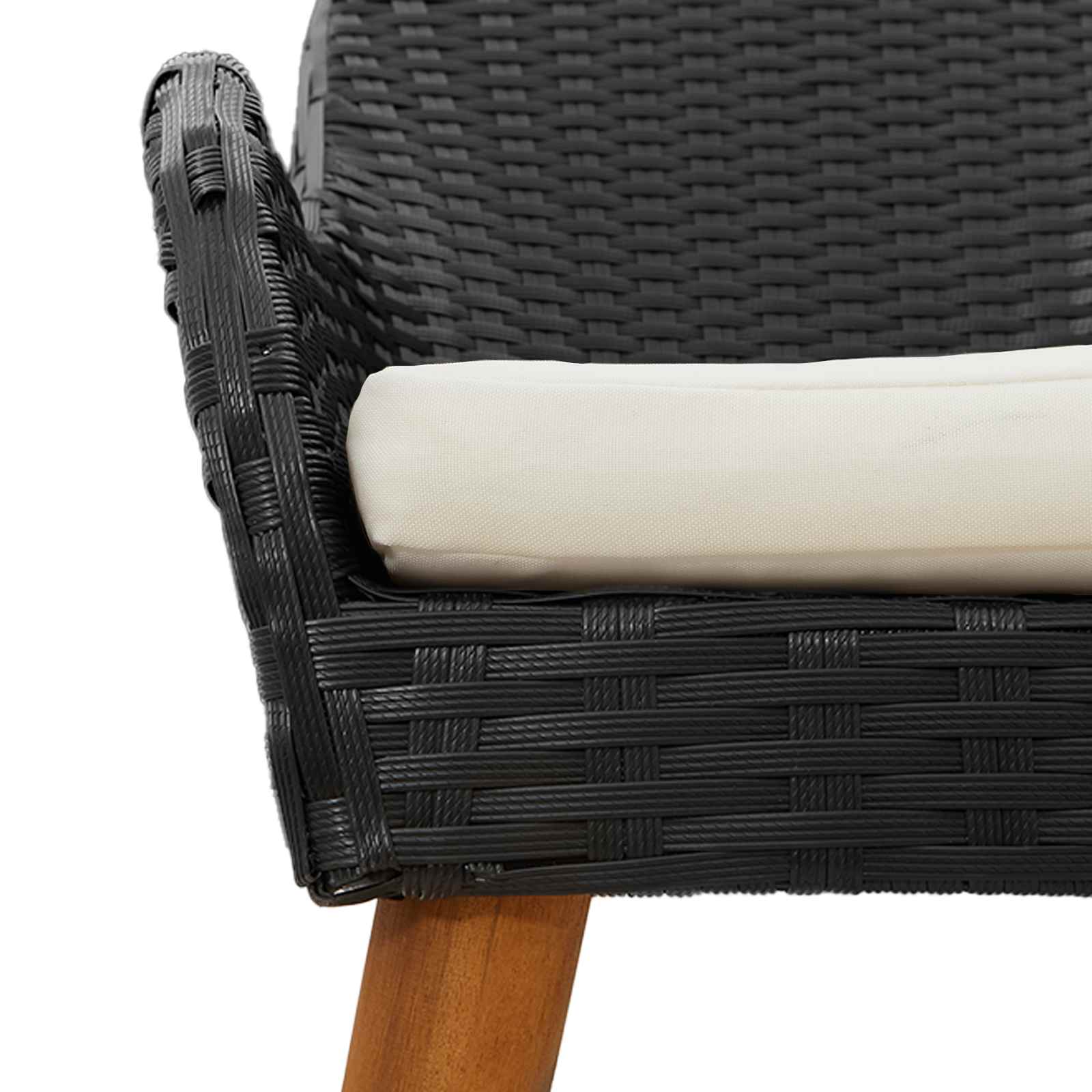 Garden Chair 2 pcs Black Poly Rattan