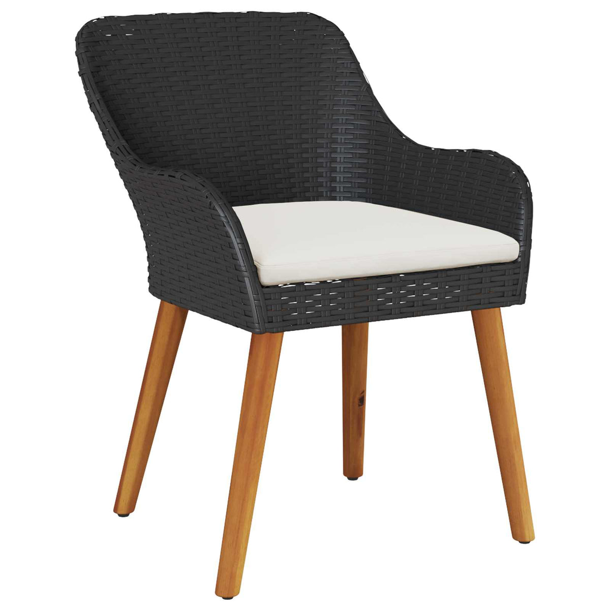 Garden Chair 2 pcs Black Poly Rattan