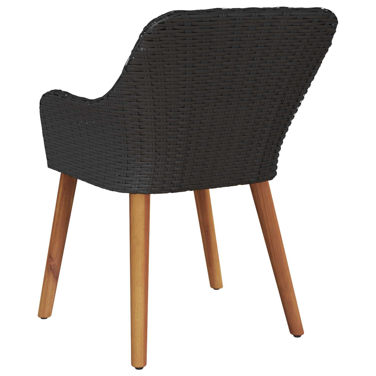 Garden Chair 2 pcs Black Poly Rattan