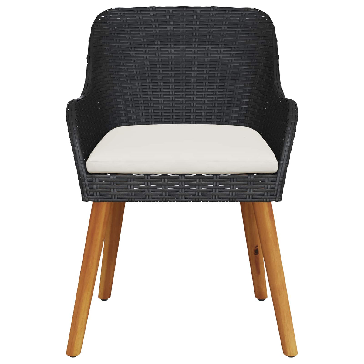Garden Chair 2 pcs Black Poly Rattan
