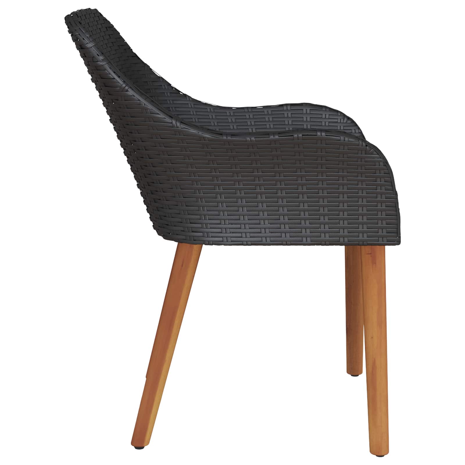 Garden Chair 2 pcs Black Poly Rattan