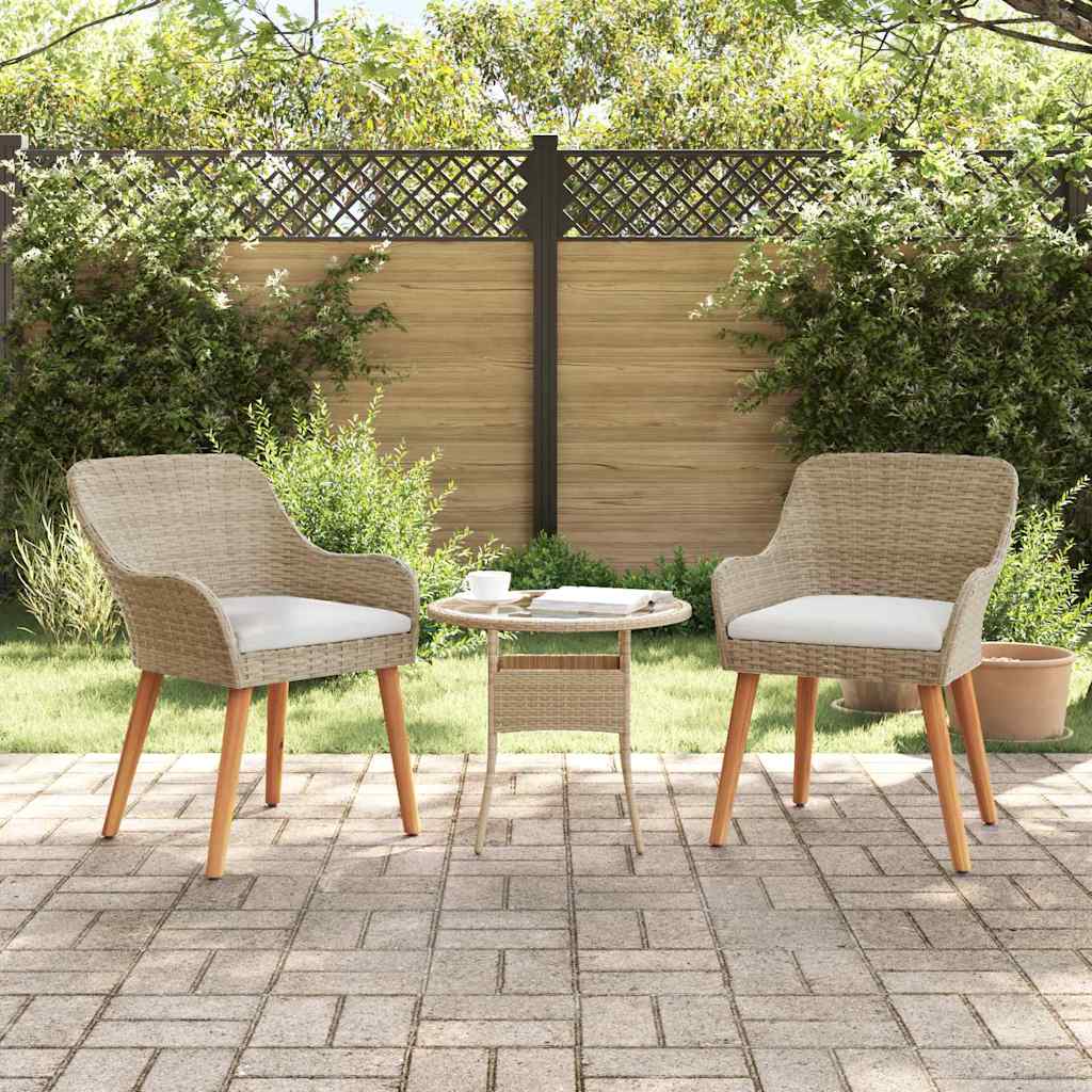 Garden Chair 2 pcs Beige 55 x 62.5 x 82cm Poly Rattan