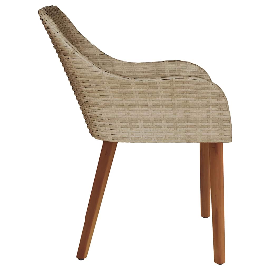 Garden Chair 2 pcs Beige 55 x 62.5 x 82cm Poly Rattan