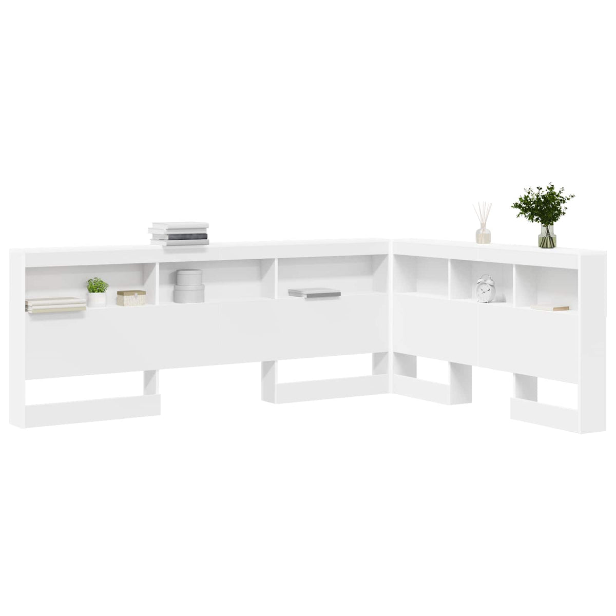 Storage Headboard with Shelf White 140 cm Engineered Wood