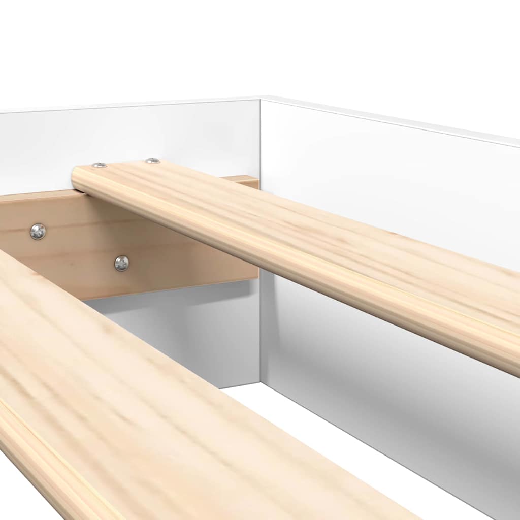 Bookcase Bed with Shelf White 180 x 200 cm Engineered Wood