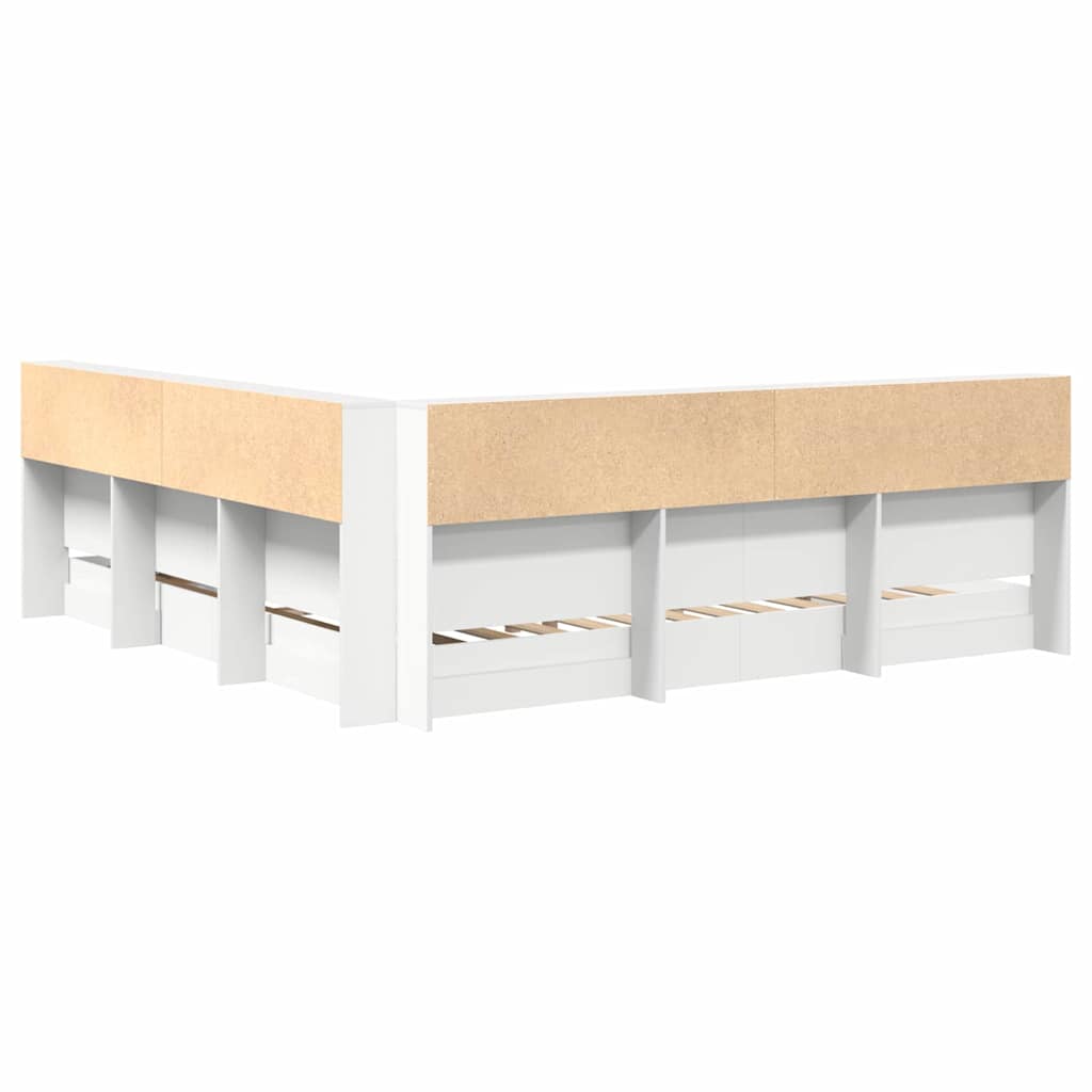 Bookcase Bed with Shelf White 180 x 200 cm Engineered Wood
