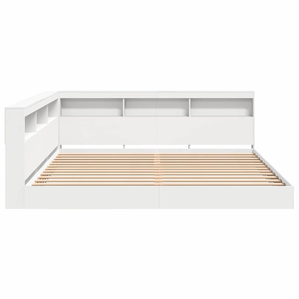 Bookcase Bed with Shelf White 180 x 200 cm Engineered Wood