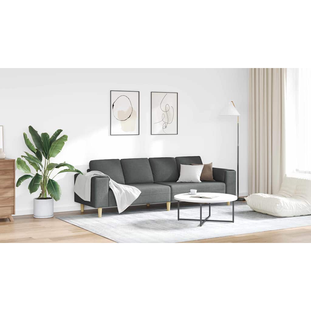 Living Room Couch Dark Grey 250 x 77 x 76 cm Polyester