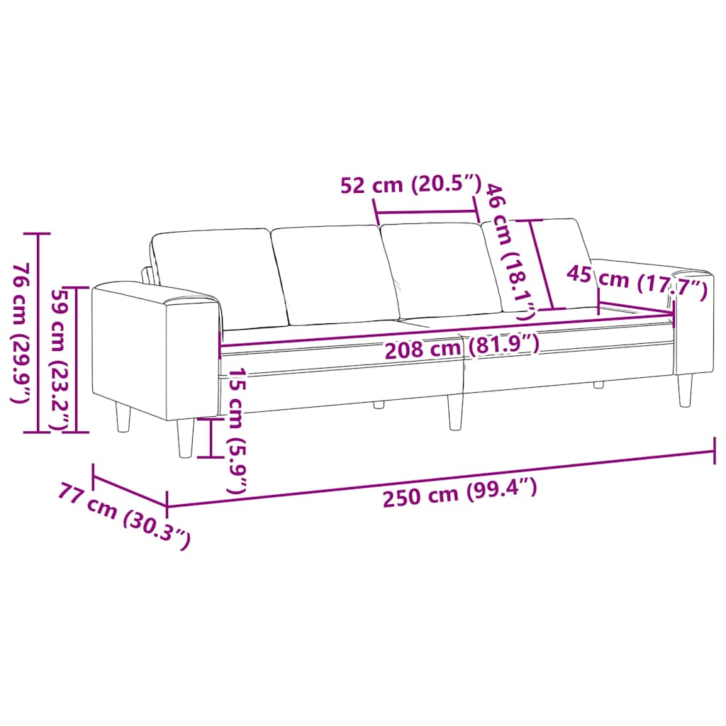 Sofa Set Dark grey Fabric
