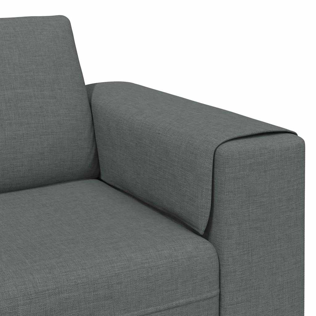 Sofa Set 3 pcs Dark grey Fabric
