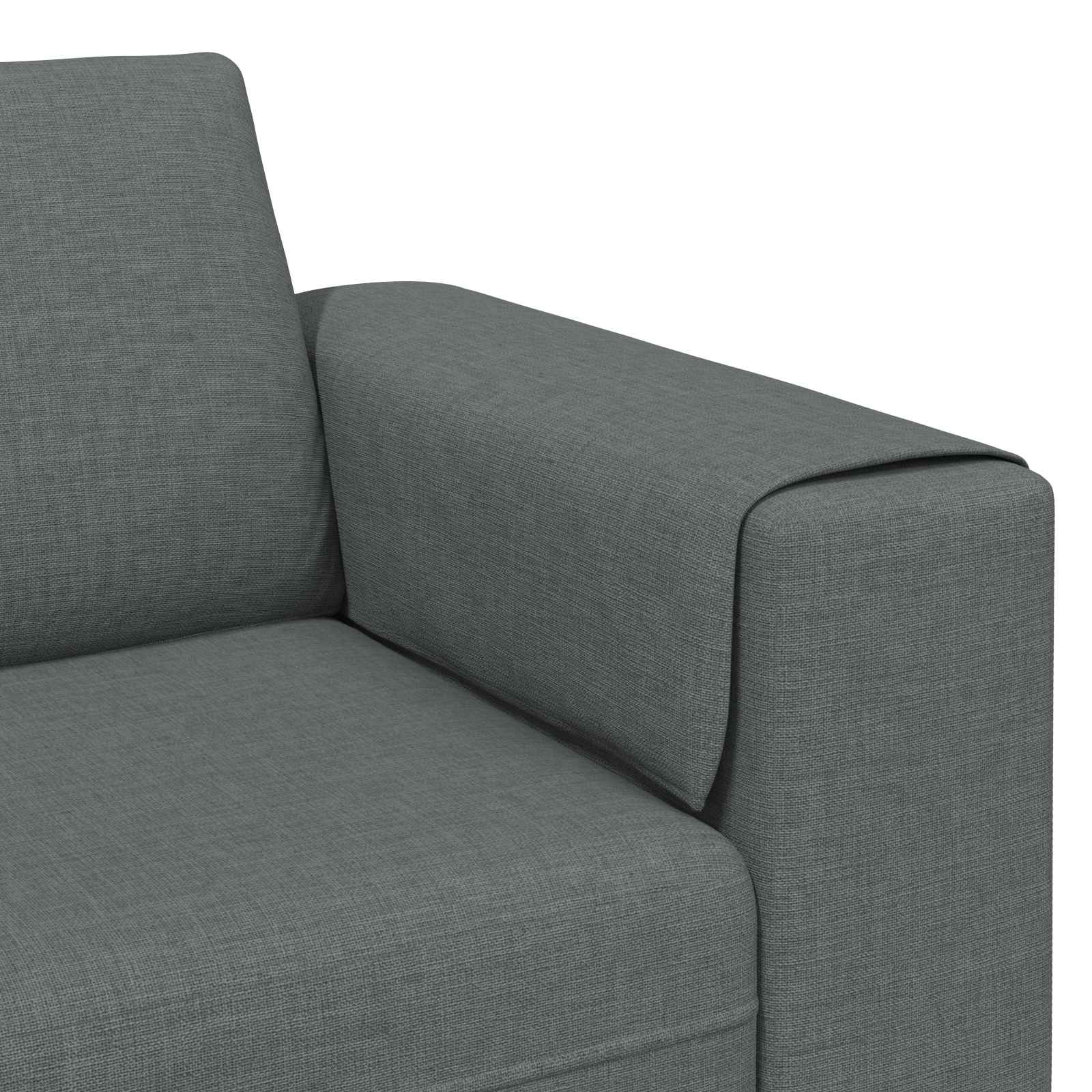 Living Room Couch 3 pcs Dark Grey Polyester