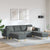 Sofa Set 3 pcs Dark grey Fabric