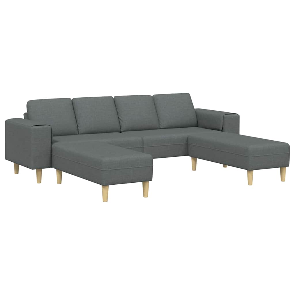 Sofa Set 3 pcs Dark grey Fabric