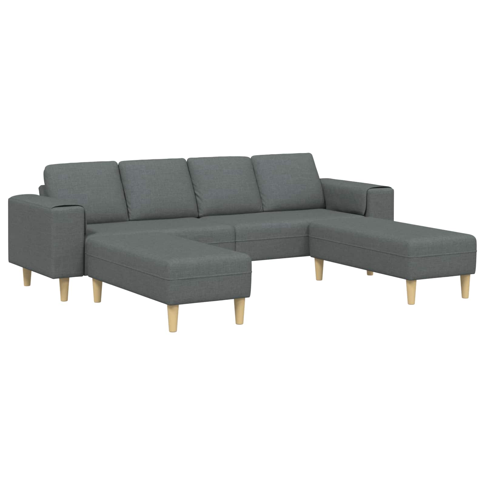 Living Room Couch 3 pcs Dark Grey Polyester