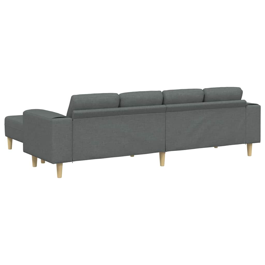 Sofa Set 3 pcs Dark grey Fabric