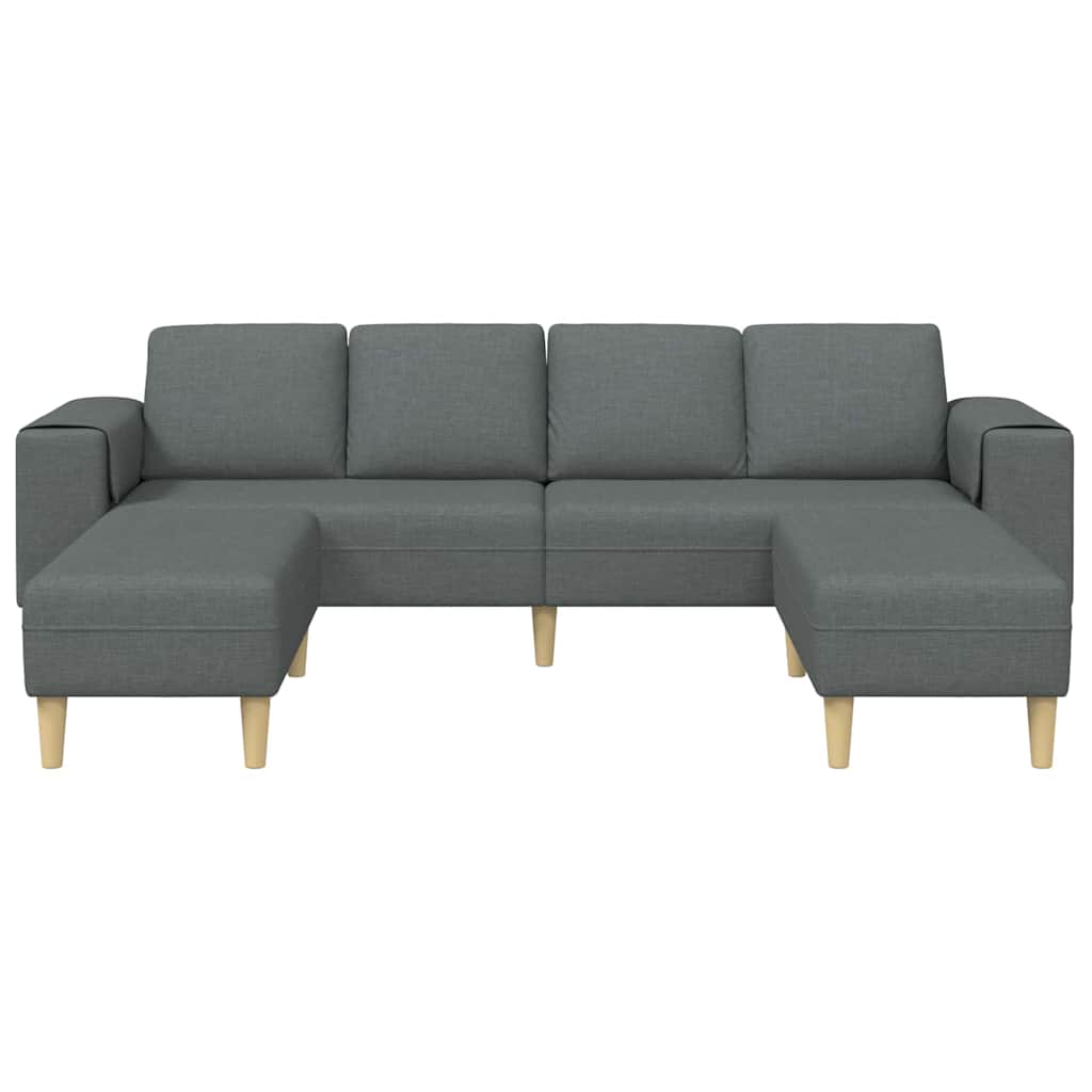 Sofa Set 3 pcs Dark grey Fabric