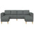 Sofa Set 3 pcs Dark grey Fabric