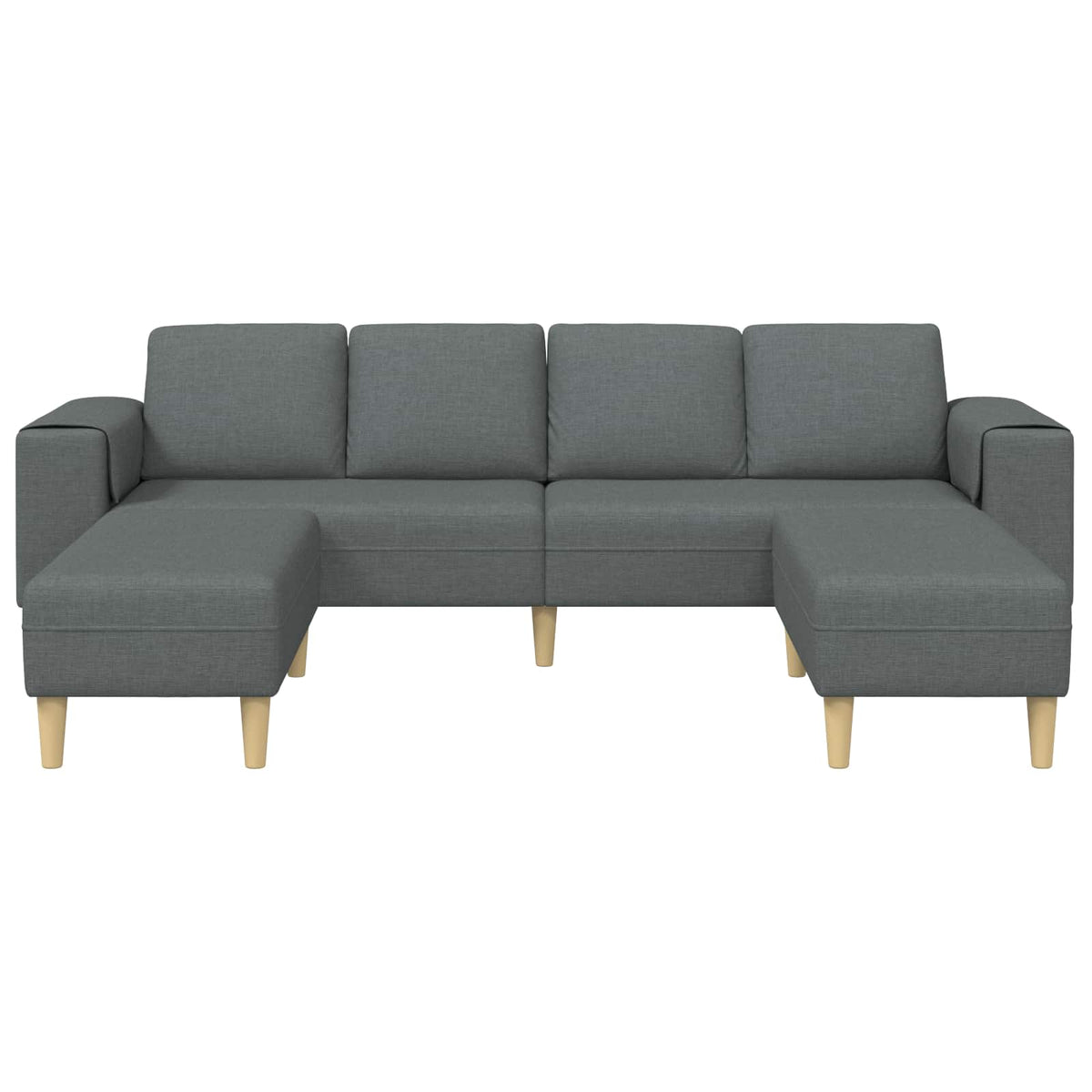 Living Room Couch 3 pcs Dark Grey Polyester
