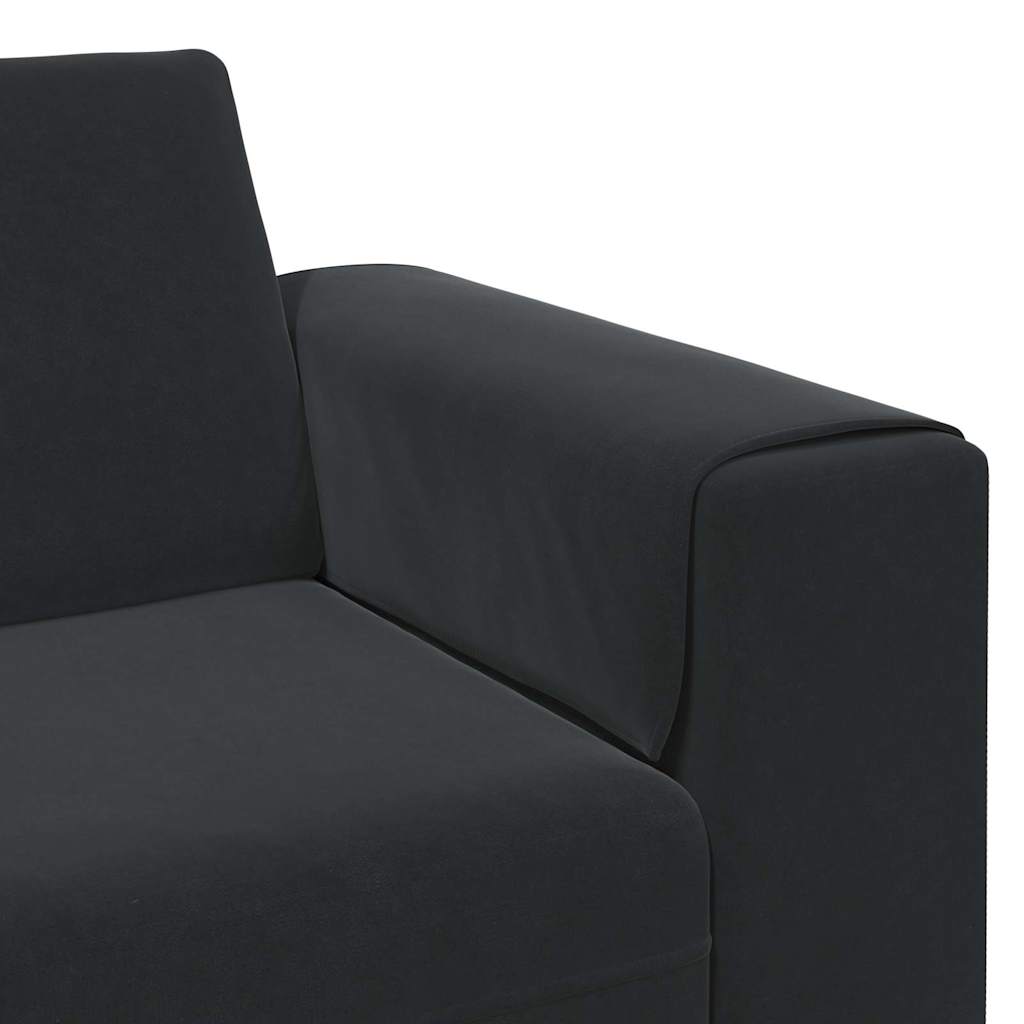 Sofa Set 3 pcs Black Velvet