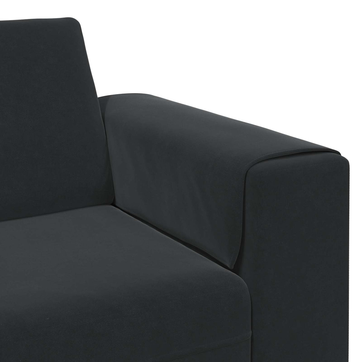 Living Room Couch 3 pcs Black 250 x 188 x 76 cm