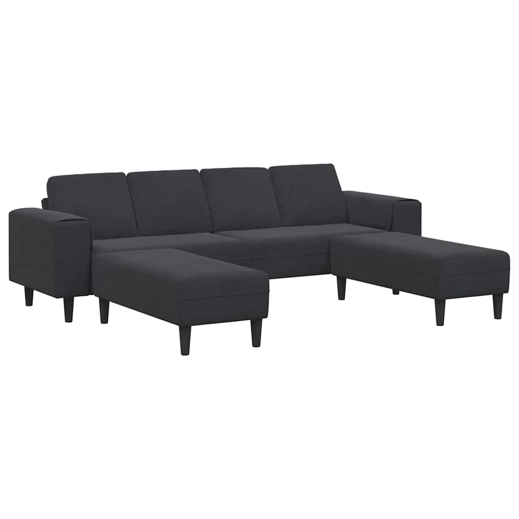 Sofa Set 3 pcs Black Velvet