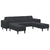 Sofa Set 3 pcs Black Velvet