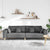 Fabric Sofa with Cushion Dark Grey 208 cm Fabric