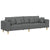 Fabric Sofa with Cushion Dark Grey 208 cm Fabric