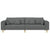 Fabric Sofa with Cushion Dark Grey 208 cm Fabric