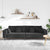 Velvet Sofa with Cushion Black 208 cm Velvet