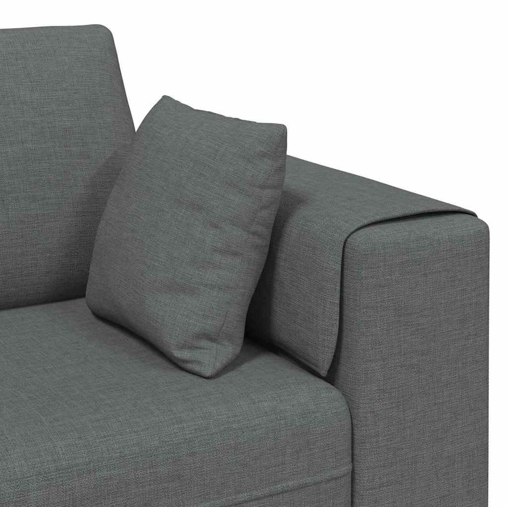 Fabric Sofa with Cushion 3 pcs Dark Grey 208 cm Fabric