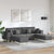 Fabric Sofa with Cushion 3 pcs Dark Grey 208 cm Fabric