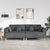 Fabric Sofa with Cushion 3 pcs Dark Grey 208 cm Fabric