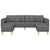 Fabric Sofa with Cushion 3 pcs Dark Grey 208 cm Fabric