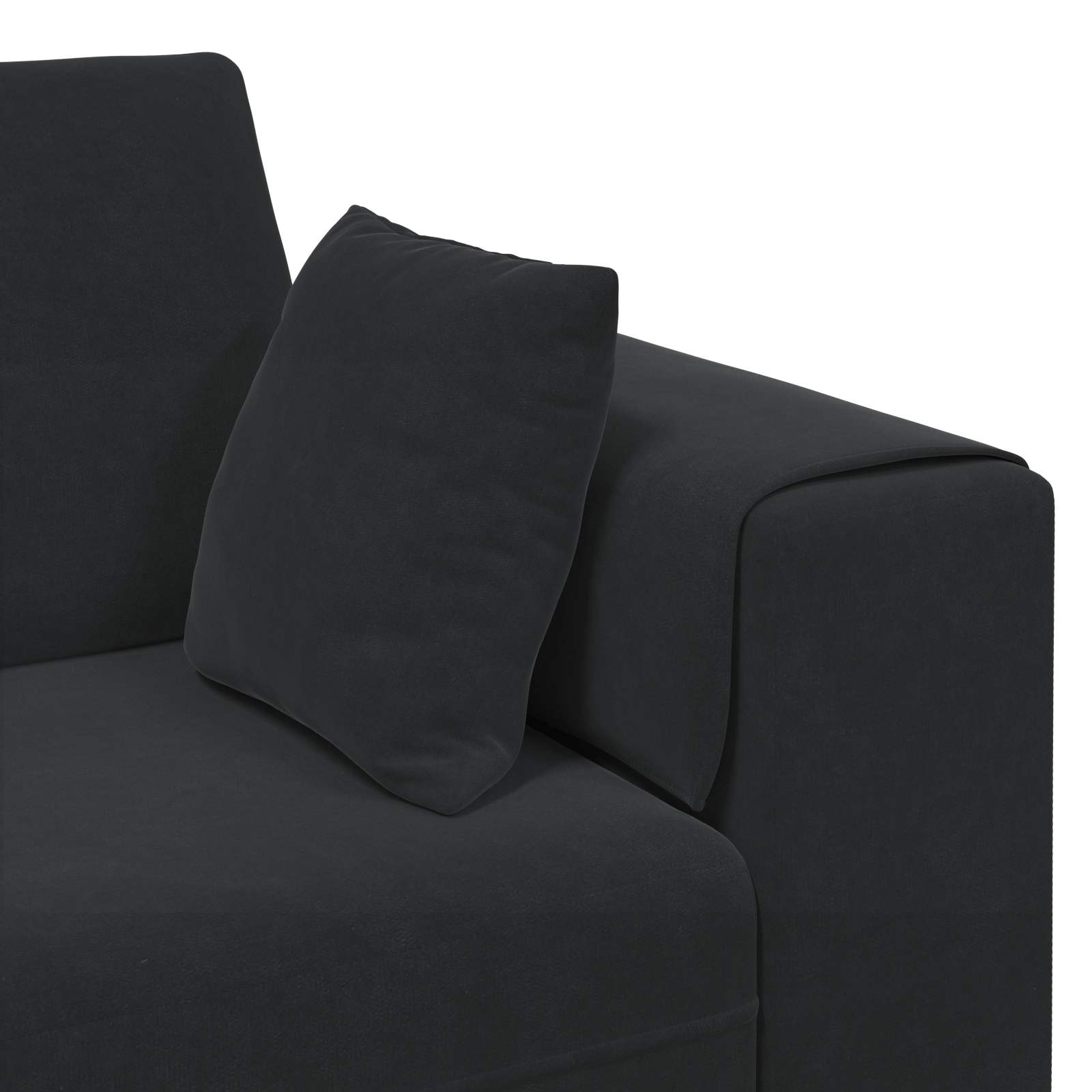 Sofa 3 pcs Black 250 x 188 x 76 cm Velvet