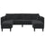 Velvet Sofa with Cushion 3 pcs Black 208 cm Velvet