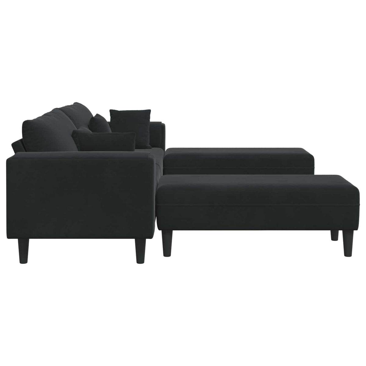 Sofa with Cushion 3 pcs Black Velvet