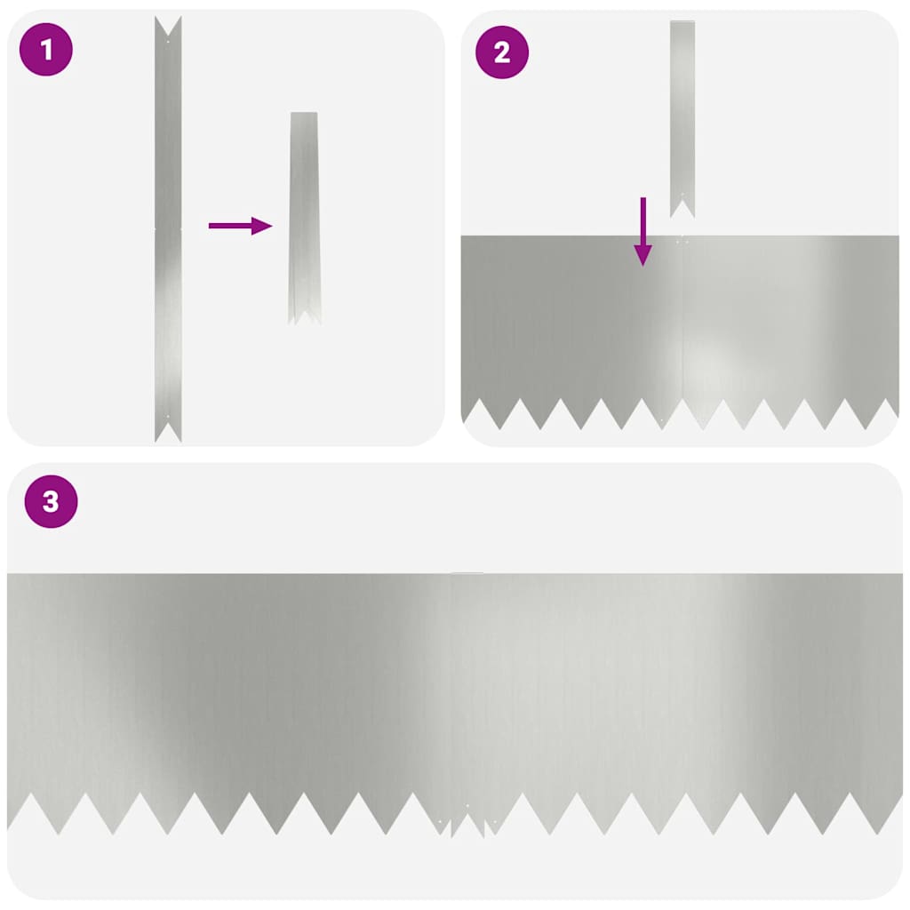 Lawn Edging 50 pcs Silver 100 x 0.05 x 20 cm Galvanised Steel